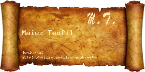 Maicz Teofil névjegykártya